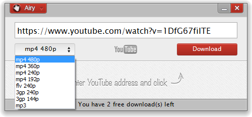 clear airy youtube downloader