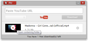 airy youtube downloader support